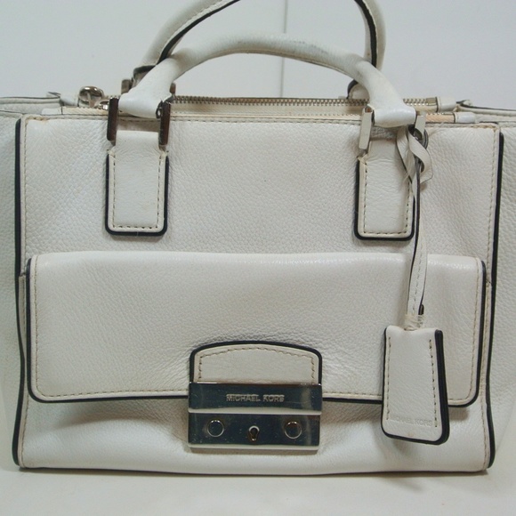 Michael Kors white leather purse - Picture 1 of 11